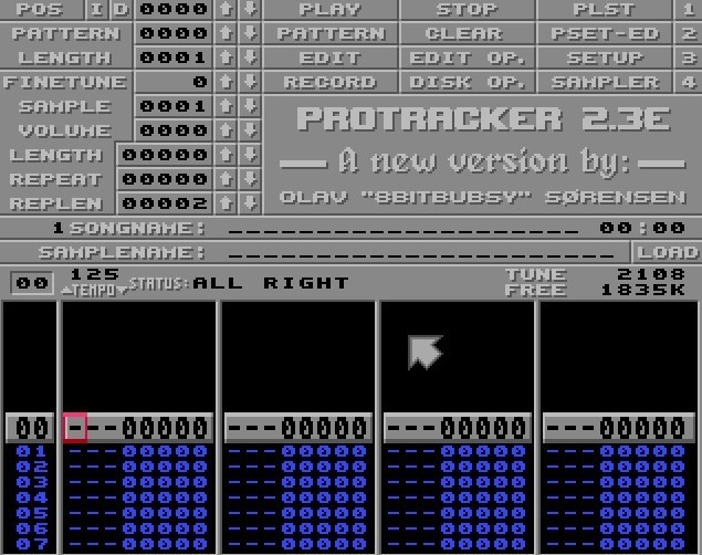 a screenshot of Protracker 2.3e